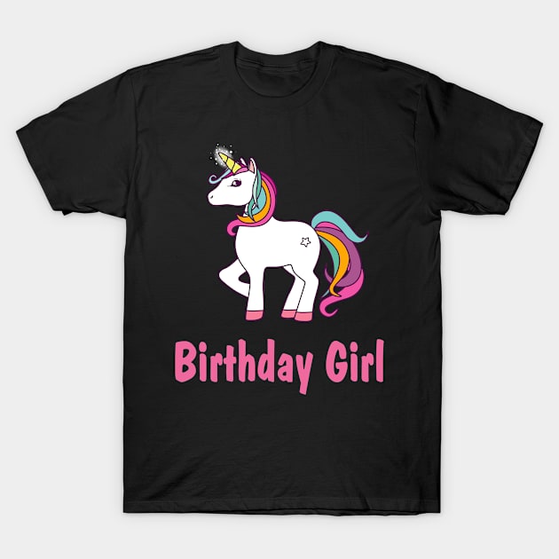 Birthday Girl, Unicorn Birthday T-Shirt by creativeKh